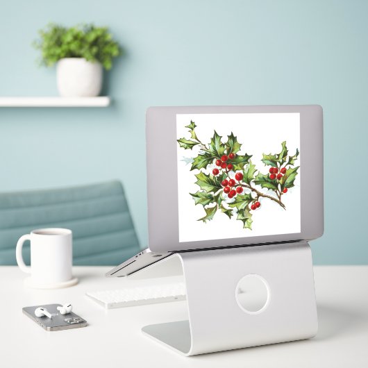 HollyBerries 002 Sticker (Laptop op bureau)