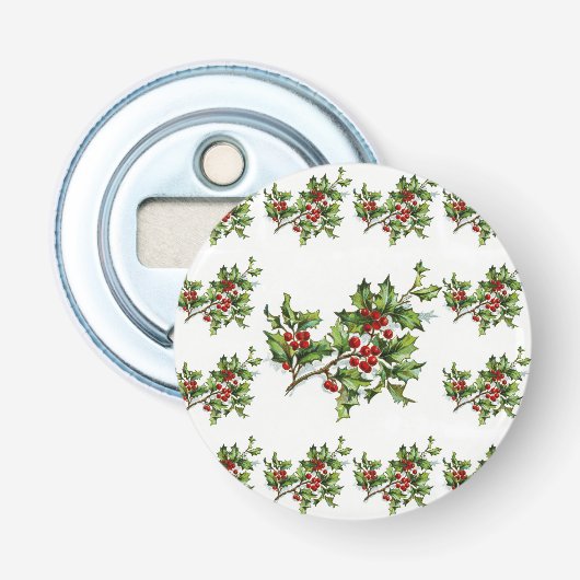 HollyBerries 014 Button Flesopener (Voorkant)