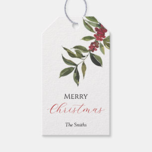 Hollybes Kerstgroen Kerstcadeautag Cadeaulabel