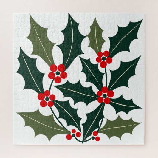 Hollybesblad Mid Century Modern Stijl Legpuzzel (Verticaal)