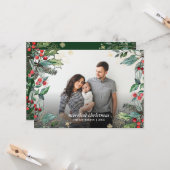 Hollybessen Kerstdag Ingelijste Volledige Foto Vak Kaart (Voorkant / Achterkant in situ)