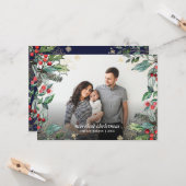 Hollybessen Kerstdag Ingelijste Volledige Foto Vak Kaart (Voorkant / Achterkant in situ)