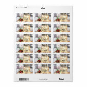 Hollybessen,Takken,Kaars Kerstmis Etiket (Full Sheet)