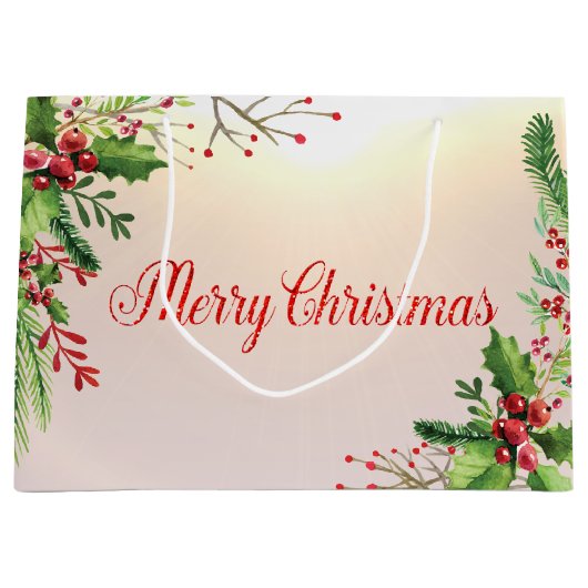 Hollybessen Takken Kerst Groot Cadeauzakje (Voorkant)