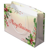 Hollybessen Takken Kerst Groot Cadeauzakje (Achterkant Gekanteld)