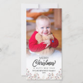 Hollybessen vrolijk kerstfeest nieuwjaar foto feestdagenkaart (Voorkant)