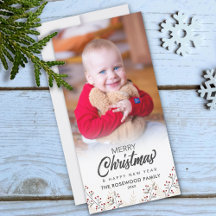 Hollybessen Vrolijk Kerstmis Nieuw Jaar Foto