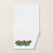 Hollybladeren Hulstbes Kerstslinger Bad Handdoek (Handdoek)