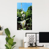 Hollyhocbloem, Alcea Alba Poster (Thuiskantoor)