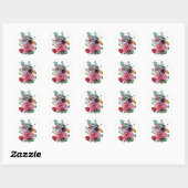  Hollyhock Blooms Ronde Sticker (Vel)