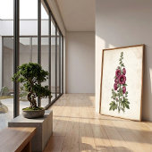 Hollyhock Cottagecore Muurkunst Poster