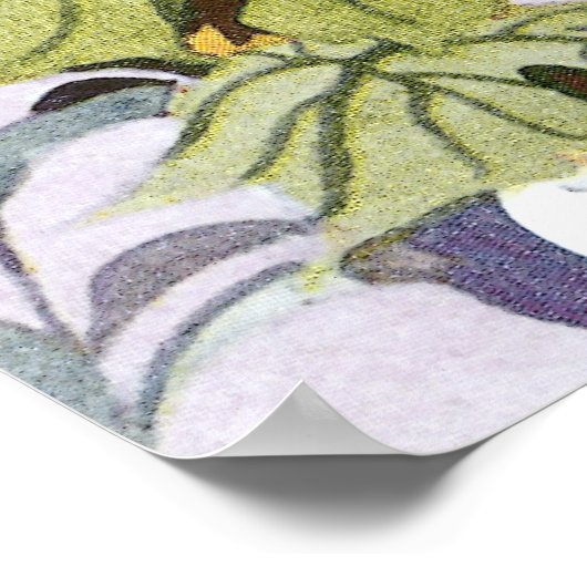 Hollyhock, Dahlia en Balloon Flowers Poster (Hoek)