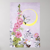 Hollyhock, Dahlia en Balloon Flowers Poster (Voorkant)