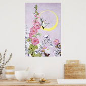 Hollyhock, Dahlia en Balloon Flowers Poster (Keuken)