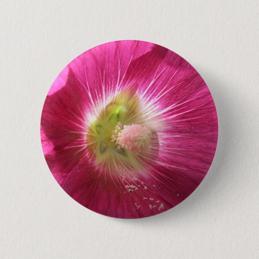 Hollyhock Deep Pink Button (Voorkant)