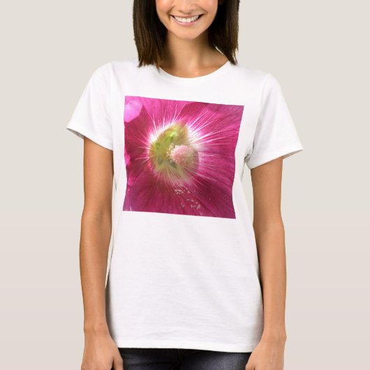 Hollyhock Deep Pink Dames T Shirt (Voorkant)