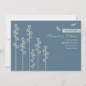 Hollyhock & Dragon Fly Save the Date Aankondiging (Voorkant)
