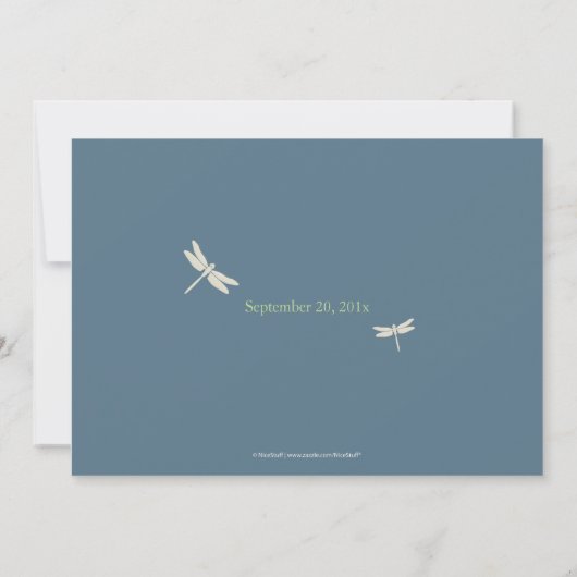 Hollyhock & Dragon Fly Save the Date Aankondiging (Achterkant)