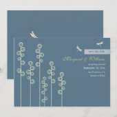 Hollyhock & Dragon Fly Save the Date Aankondiging (Voorkant / Achterkant)