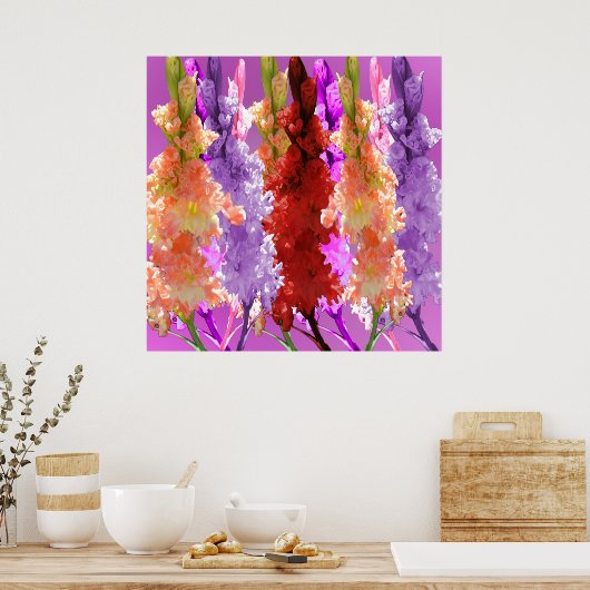 Hollyhock Elegance Poster (Keuken)