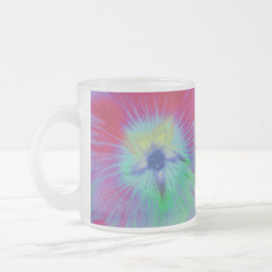 Hollyhock Flower Bright lights Bevestigde glazen M Matglas Koffiemok