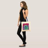 Hollyhock Flower Bright lights Budget Canvas tas (Voorkant (model))