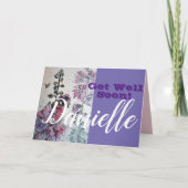 Hollyhock Flower get Good Soon Soon Womans Name Ka Kaart (Voorkant)