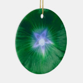 Hollyhock Flower Gorheerlijke Green Custom Birthda Keramisch Ornament (Rechts)