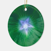 Hollyhock Flower Gorheerlijke Green Custom Birthda Keramisch Ornament (Links)