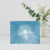 Hollyhock Flower Icy Blue Briefkaart (Staand voorkant)