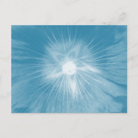 Hollyhock Flower Icy Blue Briefkaart (Voorkant)