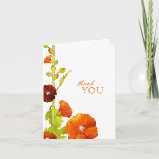 Hollyhock Garden Wedding Dank je Bedankkaart (Voorkant)