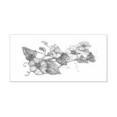 Hollyhock Hand getrokken Afbeelding stempel, origi Rubberstempel (Afrduk)