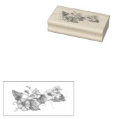 Hollyhock Hand getrokken Afbeelding stempel, origi Rubberstempel (Gestempeld)