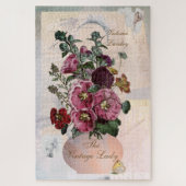  Hollyhock in Letters Collage Legpuzzel (Verticaal)