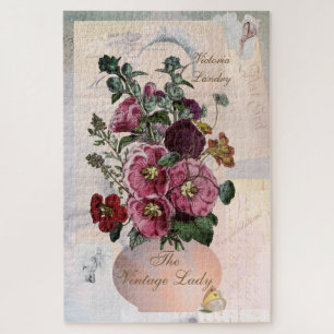 Hollyhock in Letters Collage Legpuzzel