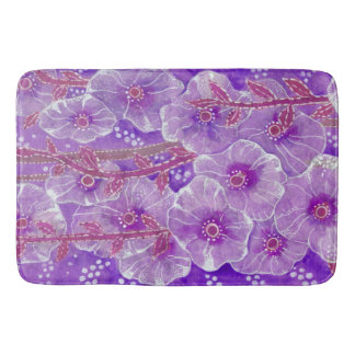 Hollyhock Mallow Malva Purpe Violet Flower Floral Badmat