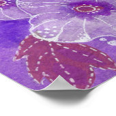 Hollyhock Mallow Malva Purpe Violet Flower Floral Poster (Hoek)