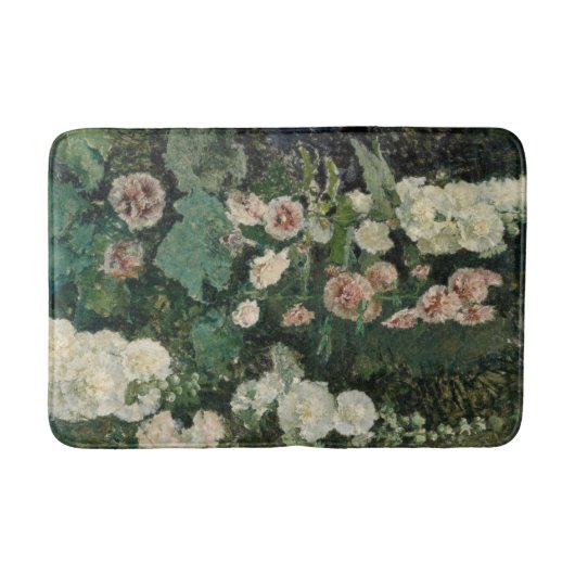 Hollyhock Roos Flowers Badmat (Voorkant)