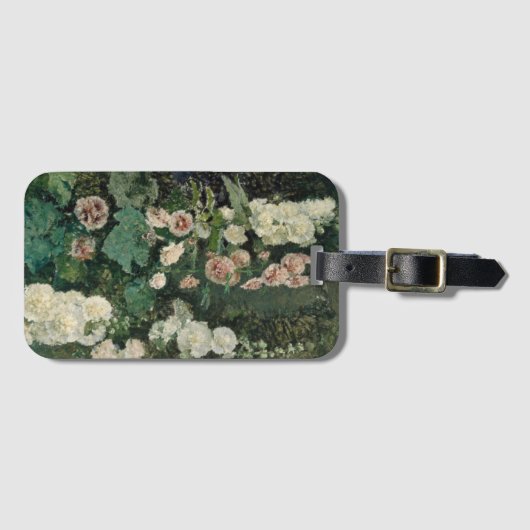 Hollyhock Roos Flowers Bagagelabel (Voorkant (horizontaal))