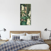 Hollyhock Roos Flowers (door Marià Fortuny) Canvas Afdruk (Insitu (Slaapkamer))