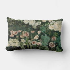 Hollyhock Roos Flowers (door Marià Fortuny) Kussen