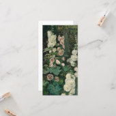 Hollyhock Roos Flowers Kaart (Voorkant / Achterkant in situ)
