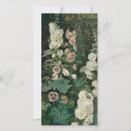 Hollyhock Roos Flowers Kaart