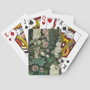 Hollyhock Roos Flowers Pokerkaarten