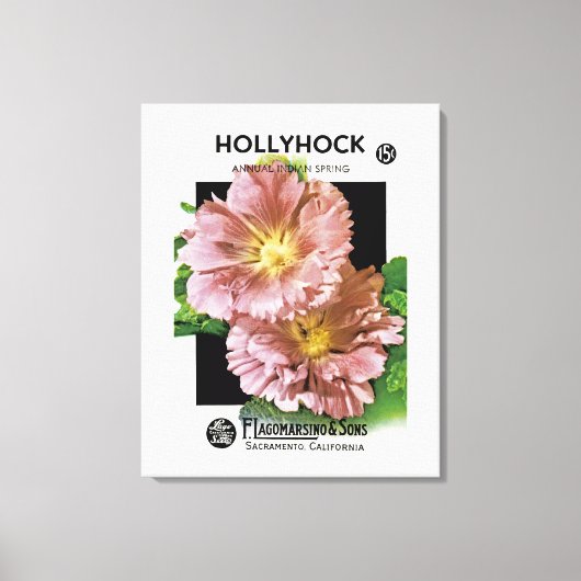 Hollyhock  Seed Packet Canvas Afdruk (Voorkant)