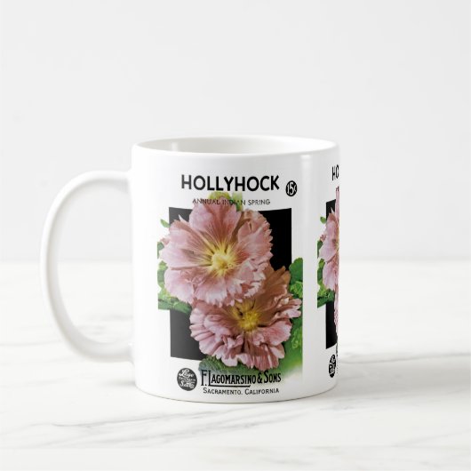 Hollyhock Seed Packet Koffiemok (Links)