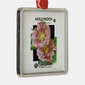 Hollyhock  Seed Packet Metalen Ornament (Rechts)
