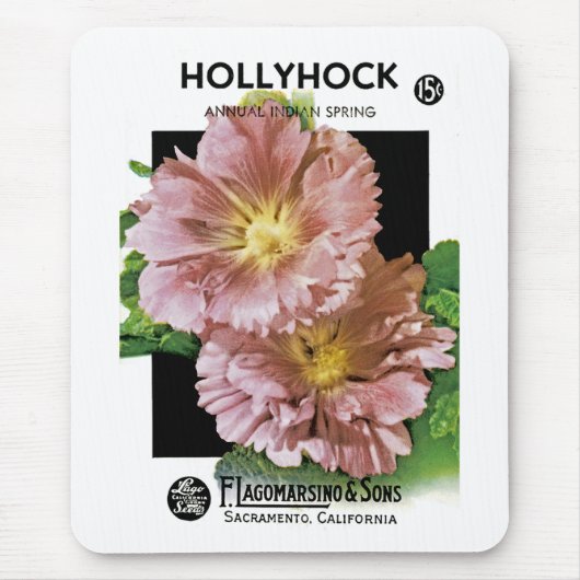 Hollyhock  Seed Packet Muismat (Voorkant)