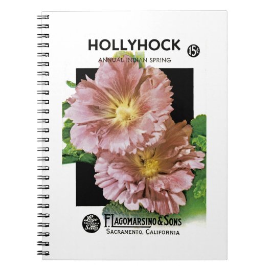 Hollyhock Seed Packet Notitieboek (Voorkant)